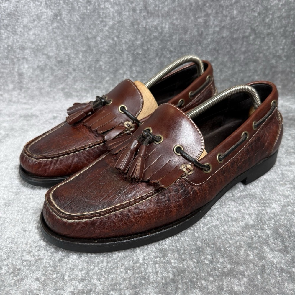 Bob Timberlake Loafer Men's 9 Brown Leather Tasseled Slip On Casual